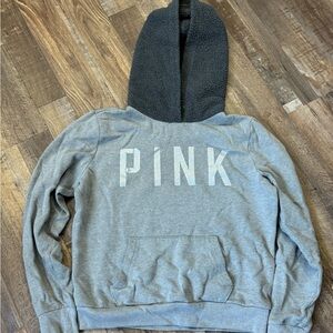 Gray Hoodie with Black Hood